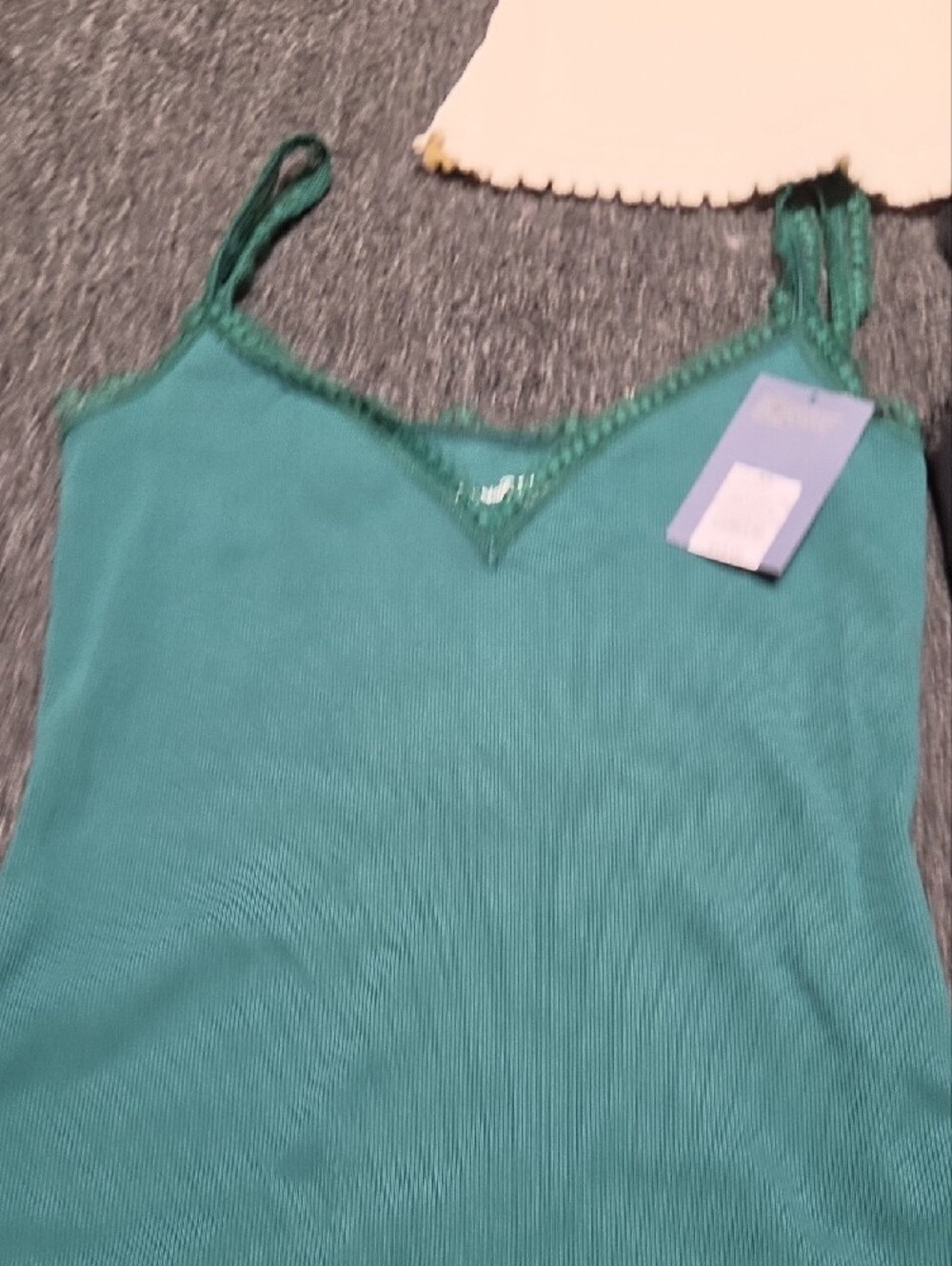 (#1C) Universal Thread Lace-Trim Tank Tops - Black, Teal, Cream - Picture 5 of 9